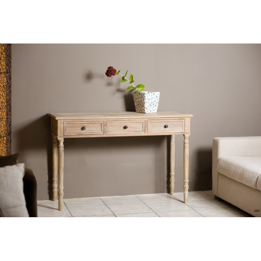 Console 3 tiroirs paulownia Meubles Macabane meubles