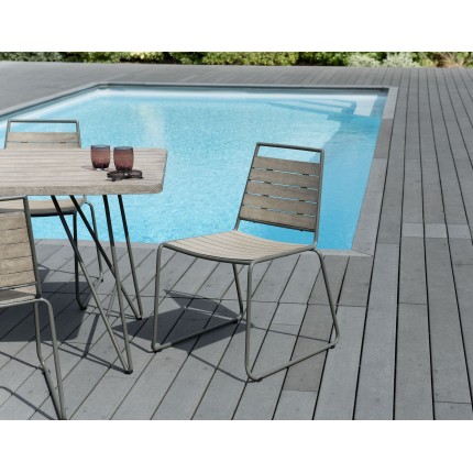 Lot de 2 chaises empilables bois et métal