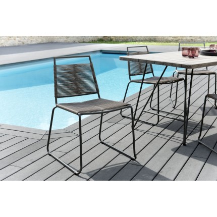 Lot de 2 chaises empilables cordage synthétique