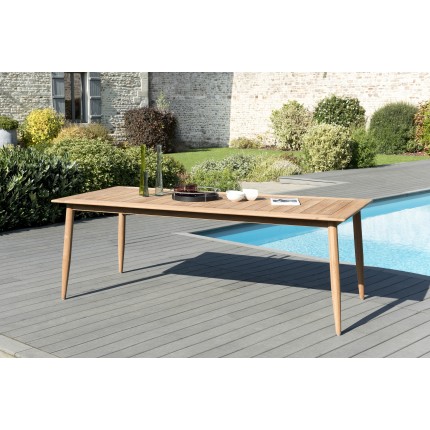 Table à manger pieds scandi 220 x 100cm couleur naturelle