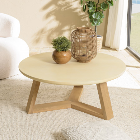 GREGOIRE - Table basse ronde 100x100cm pied...