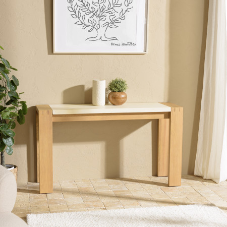 GREGOIRE - Console chêne naturel 135x40cm...