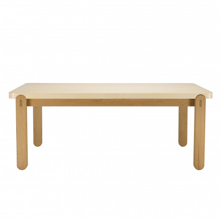 YSEULT - Table à manger ovale 6 personnes 180x90cm bois peuplier couleur  naturelle