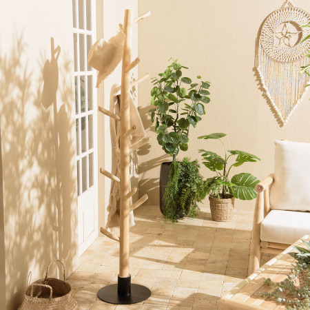 WILL - Porte-manteau multibranches en teck naturel