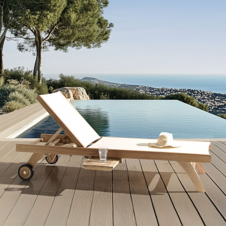 HARRIS - Bain de soleil textilène couleur beige