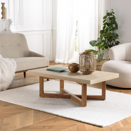 ERIS - Table basse rect. 120x70cm en béton...
