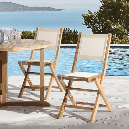 HARRIS - Lot de 2 chaises pliantes textilène...
