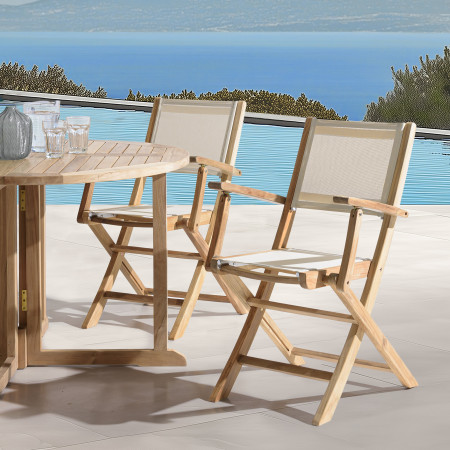 HARRIS - Lot de 2 fauteuils pliants textilène...
