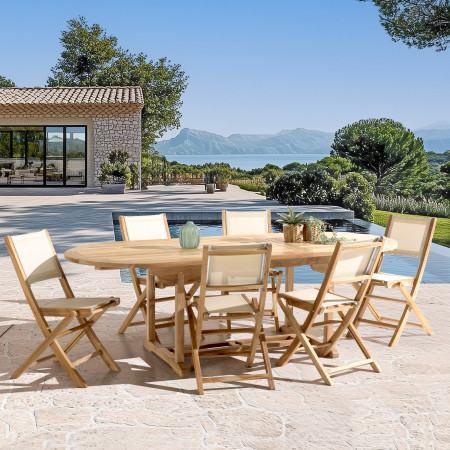 HARRIS - Lot n°155 Salon de jardin en teck et...