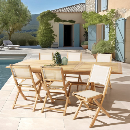 HARRIS - Lot n°162 Salon de jardin en teck et...