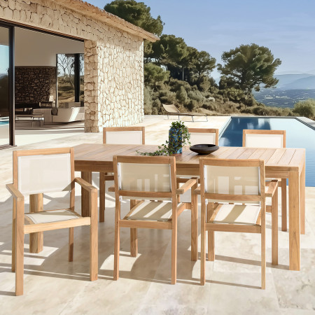 HARRIS - Lot n°166 Salon de jardin en teck et...