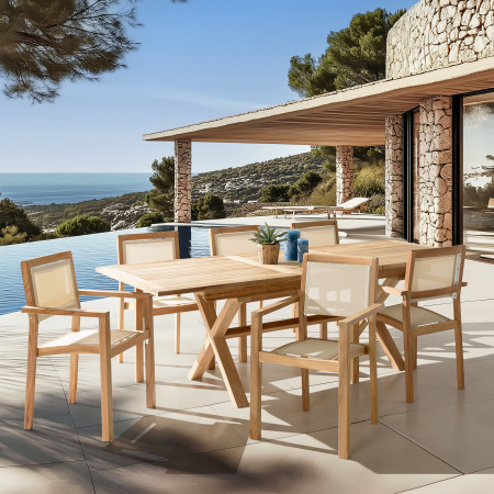 HARRIS - Lot n°164 Salon de jardin en teck et...