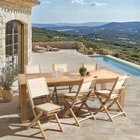 HARRIS - Lot n°165 Salon de jardin en teck et...