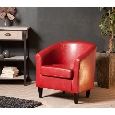 ARTHUR - Fauteuil cabriolet NEW YORK rouge...