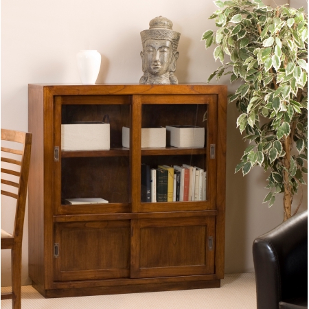 EDEN - Vitrine marron 4 portes coulissantes...