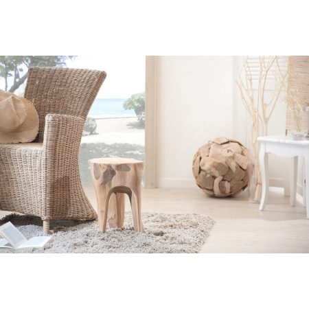 ERIS - Tabouret rond  nature marron 30x30cm...