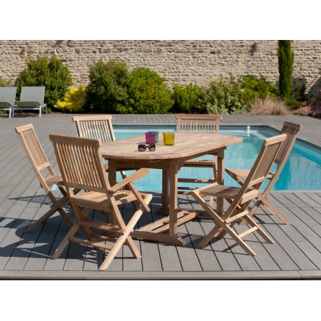 HARRIS - Table de jardin 6/8 personnes  - ovale...