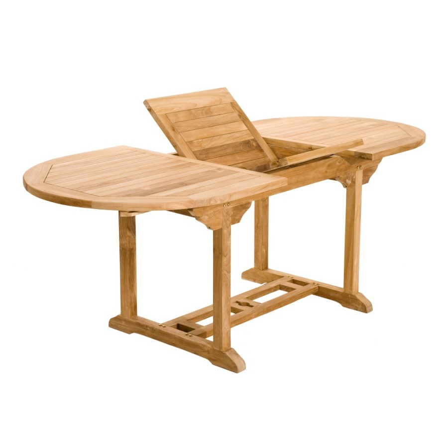 Table de jardin 6/8 personnes ovale extensible 150/200*90 cms en bois
