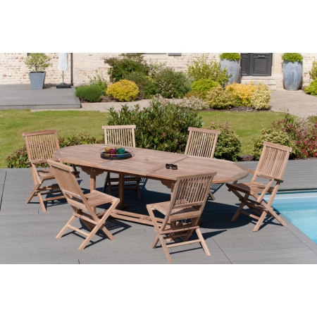 Table de jardin extensible ovale en acier Salina de 160 cm à 220 cm