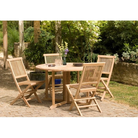 HARRIS - Table de jardin ronde 4/5 personnes -...