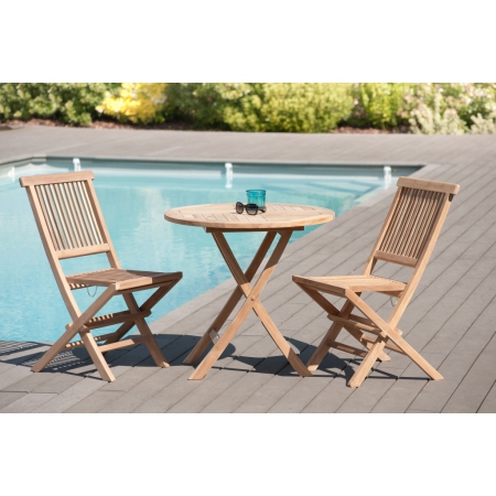 HARRIS - Table de jardin 2 personnes, ronde...