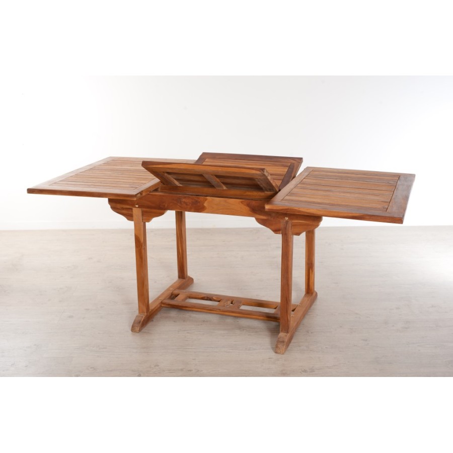 HANNA Table de jardin 4/6 personnes rectangulaire extensible 120/