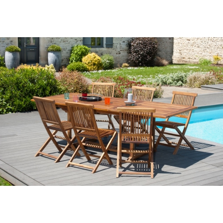 HANNA - Table de jardin 8/10 personnes -...