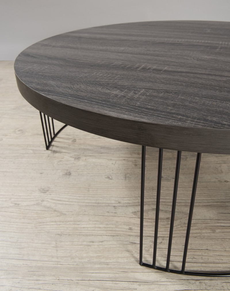 Table basse ronde 95 x 95 cm pieds métal Macabane Table Basse Ronde 95 x 95 cm Pieds métal, Bois