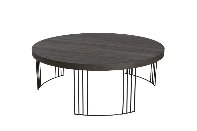Table basse ronde 95 x 95 cm pieds métal Macabane Table Basse Ronde 95 x 95 cm Pieds métal, Bois
