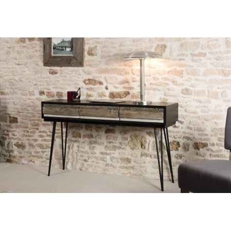 AMBROISE - Console 3 tiroirs bois acacia pieds...