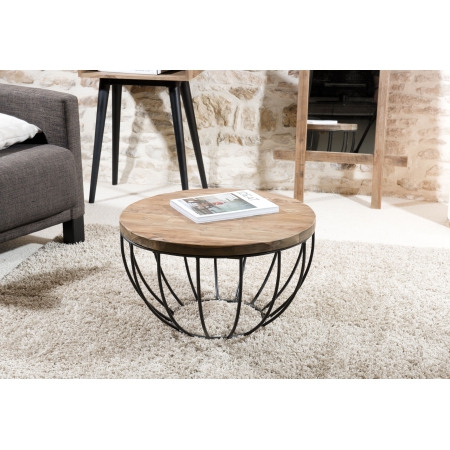 ALIDA - Table basse coque ronde 60x60cm plateau...