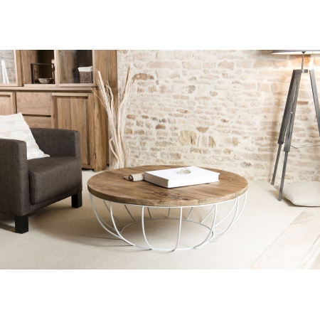 ALIDA - Table basse coque ronde 100x100cm...