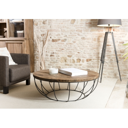 ALIDA - Table basse coque ronde 100x100cm...