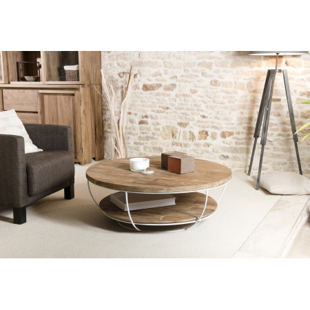 ALIDA - Table basse coque ronde 100x100cm...