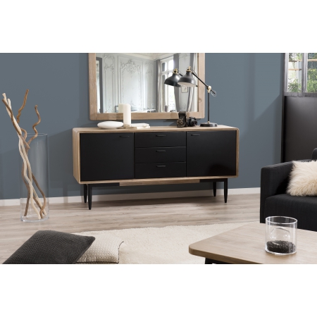 AGATHE - Buffet 3 tiroirs 2 portes bois acacia...