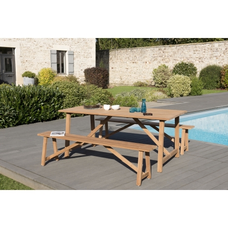 Table de Jardin Rectangulaire en Bois de Teck (180x100 cm) Nabila