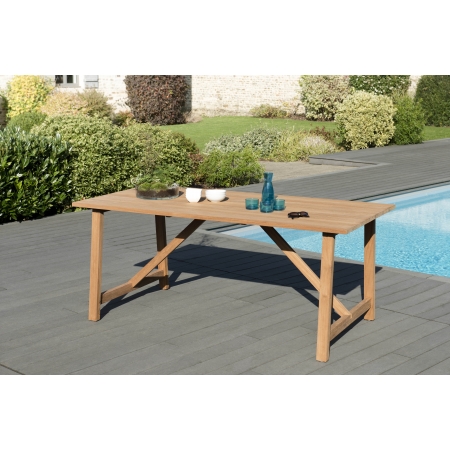 Table carrée pliante 70 cm en teck huilé - GARDENA