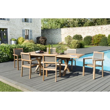 HARRIS - SALON DE JARDIN BOIS TECK 8/10 pers -...