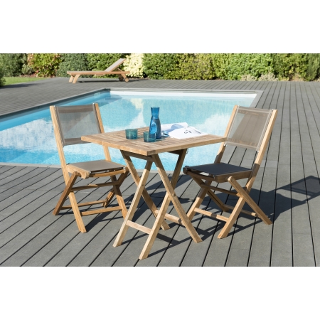 HARRIS - SALON DE JARDIN EN BOIS TECK 2 pers -...