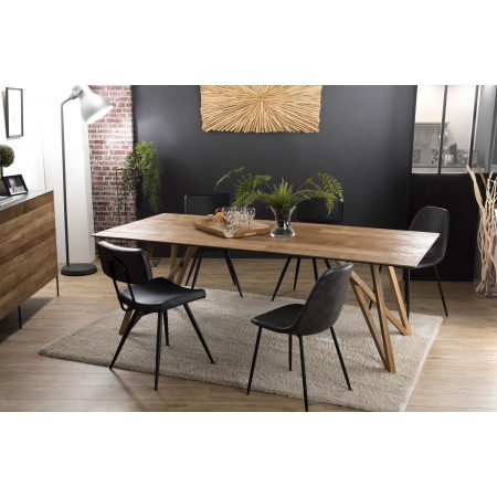 Alida - table à manger ronde 130x130cm en bois de teck recyclé - Conforama