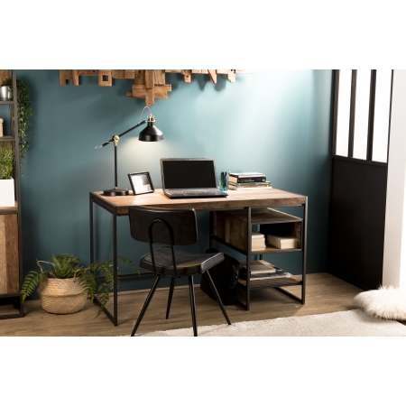 ALIDA - Bureau marron 1 niche et 1 tablette...