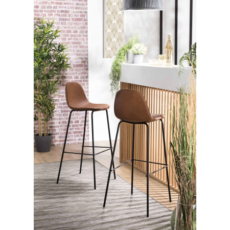 AUGUSTIN - Lot de 2 tabourets de bar John...