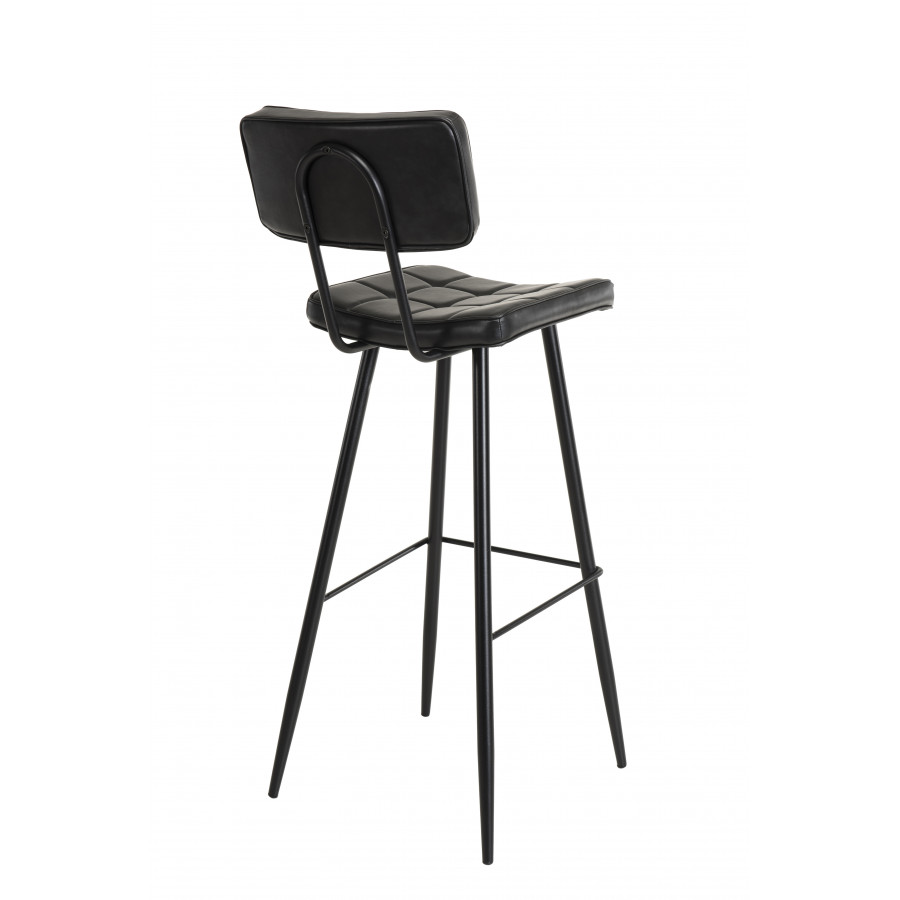 AUGUSTIN - Lot de 2 tabourets de bar James noir hauteur d'assise 80cm