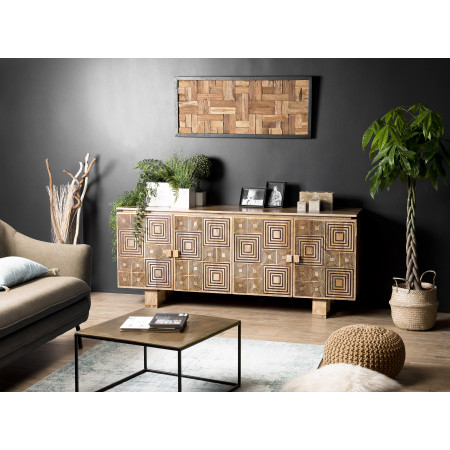 IRENE - Buffet bois Manguier 177x45cm 4 portes...