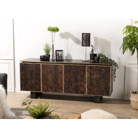IRENE - Buffet bois Manguier 177x45cm 4 portes...