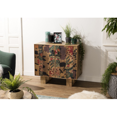 IRENE - Buffet bois Manguier 81x45cm 2 portes 2...