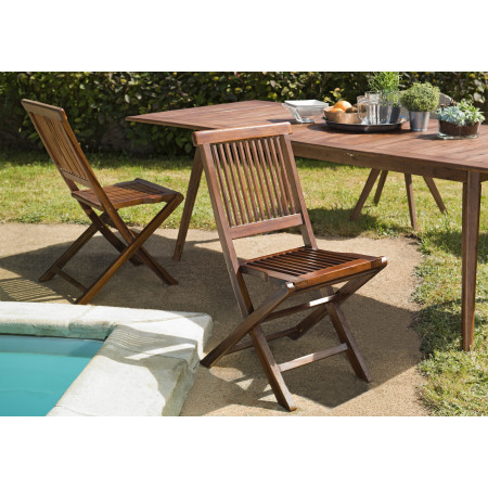 HANNA - Ensemble de 2 chaises de jardin Java en...