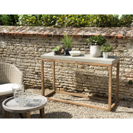 HANS - Console de jardin 120x40 cm béton et...