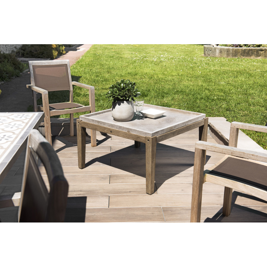 Table basse de jardin carrée en bois acacia 40 x 40 cm - Forest Style