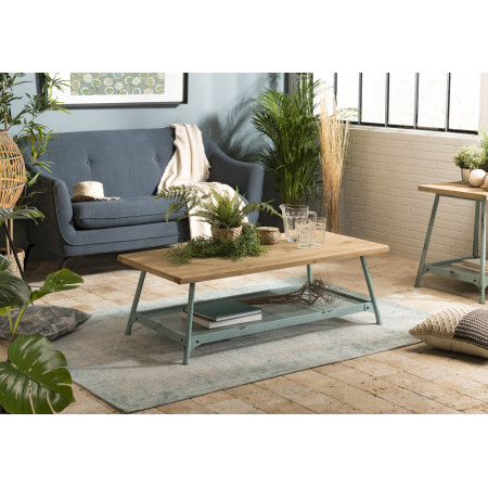 HABY - Table basse rectangulaire scandi plateau...